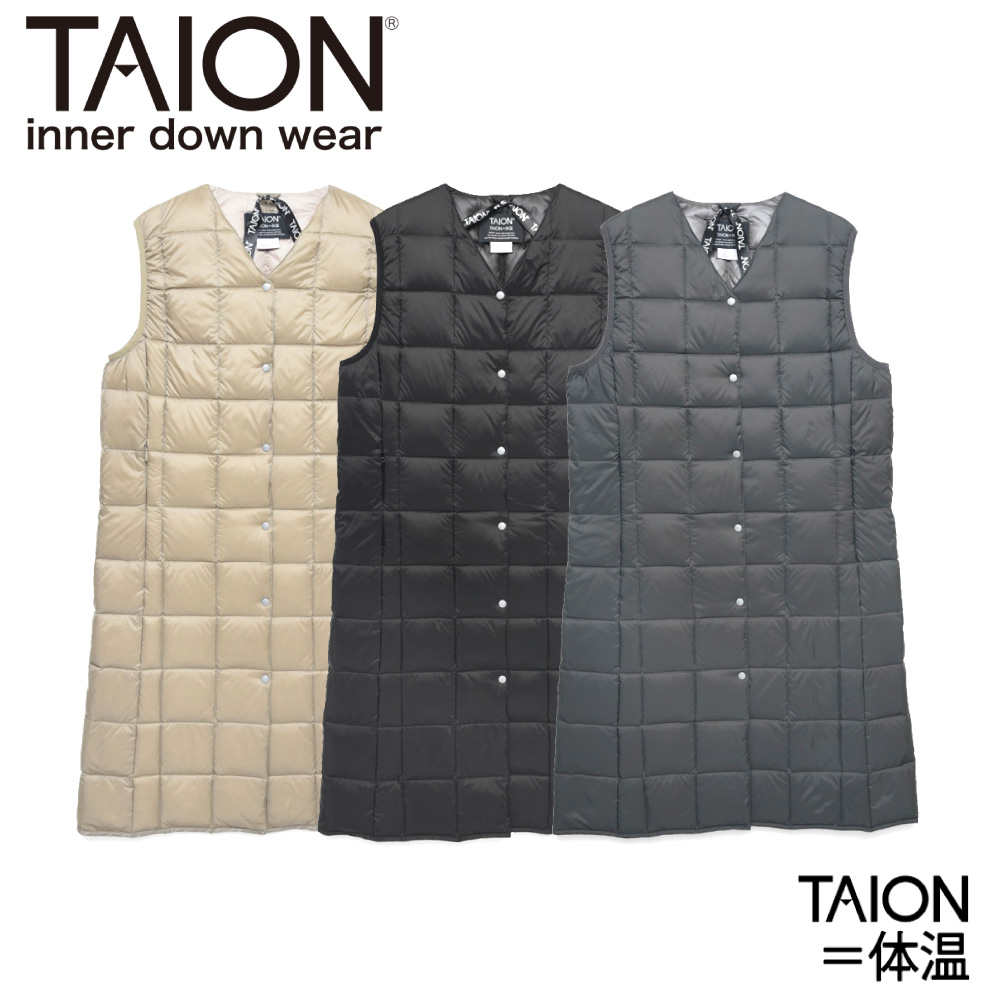 タイオン TAION レディーストップス Vネックロングダウンベスト TAION-W001LONG【FITHOUSE ONLINE SHOP】