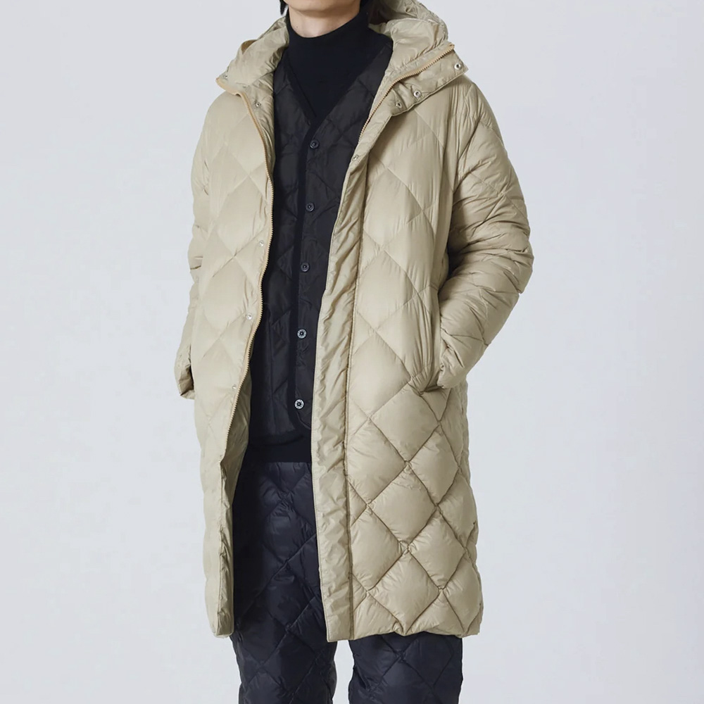 タイオン TAION アウター ユニセックス CITY PACKABLE HOOD LONG DOWN JACKET TAION-106COCI【FITHOUSE ONLINE SHOP】