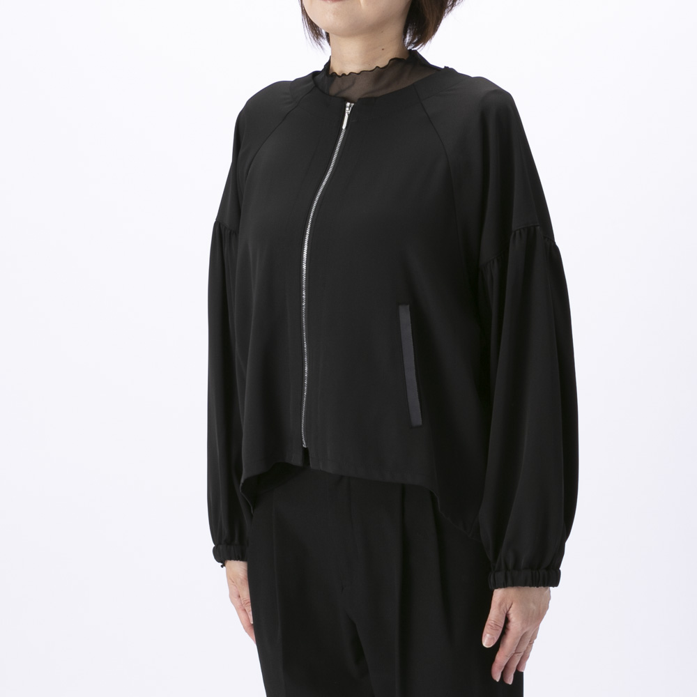 ノアジェ NOA-GE ツイル バックプリーツ ブルゾン ジャケット 121-5599-1304/79【FITHOUSE ONLINE SHOP】