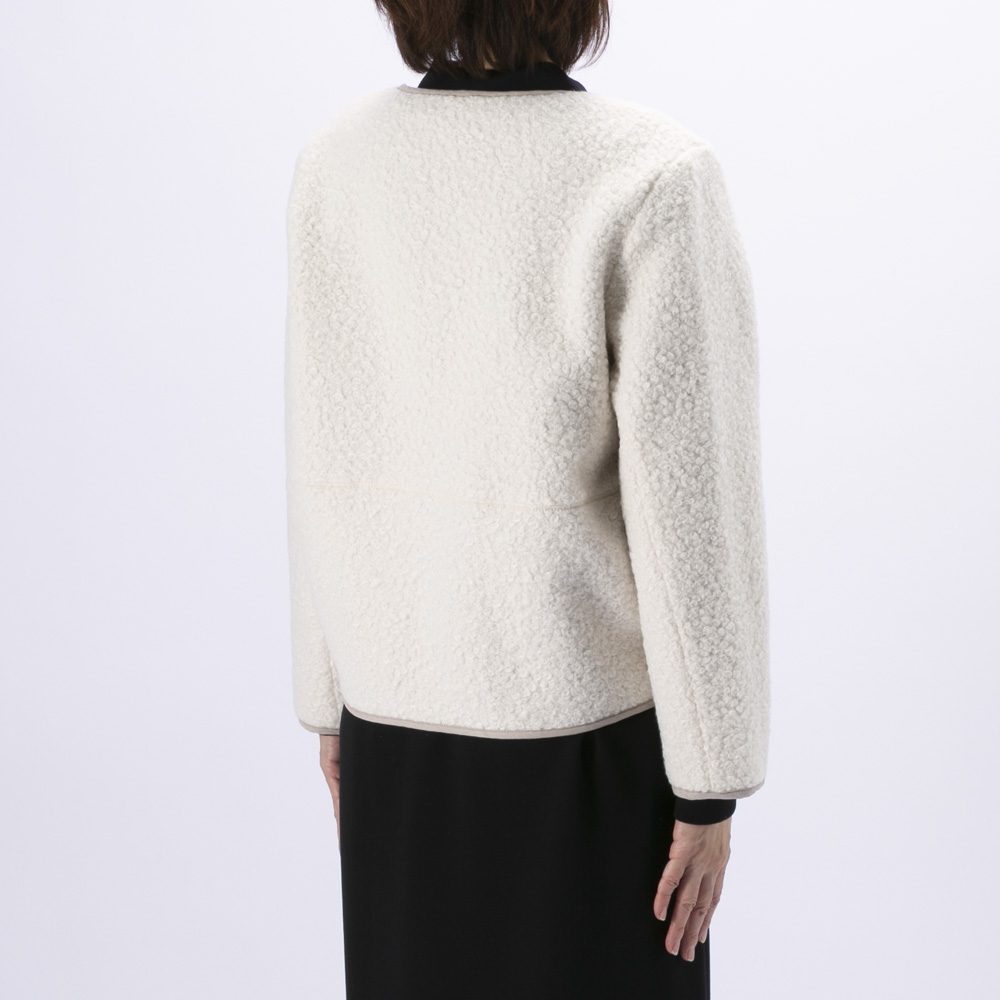 ノアジェ NOA-GE レディースアウター 別布使いブークレジャケット ボアブルゾン 121-5599-1306/02【FITHOUSE ONLINE SHOP】