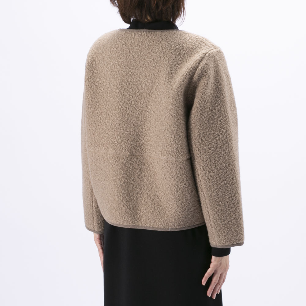 ノアジェ NOA-GE レディースアウター 別布使いブークレジャケット ボアブルゾン 121-5599-1306/06【FITHOUSE ONLINE SHOP】