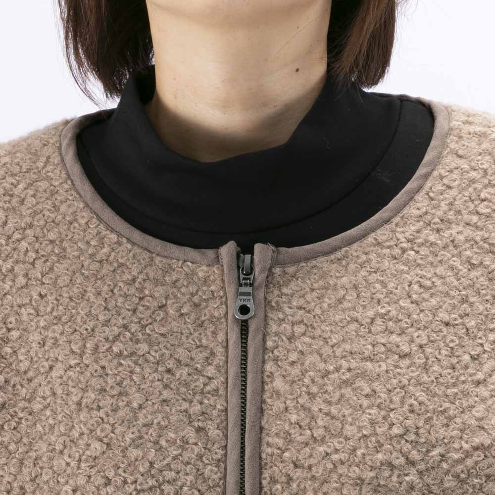 ノアジェ NOA-GE レディースアウター 別布使いブークレジャケット ボアブルゾン 121-5599-1306/06【FITHOUSE ONLINE SHOP】