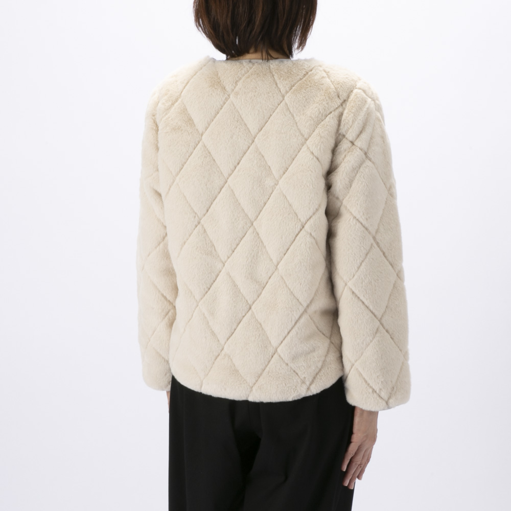 ノアジェ NOA-GE レディースアウター リバーシブル フェイクファー×キルティング ブルゾン 121-5607-2457/02【FITHOUSE ONLINE SHOP】