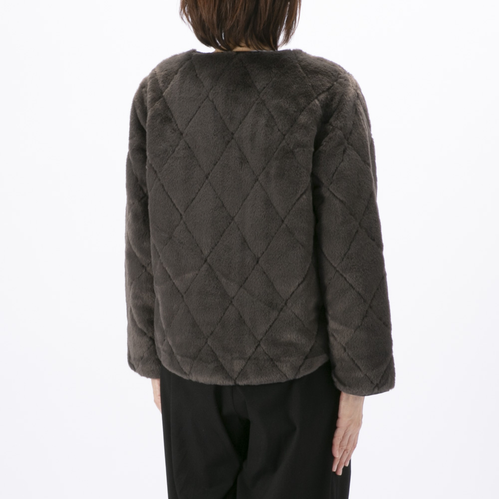 ノアジェ NOA-GE レディースアウター リバーシブル フェイクファー×キルティング ブルゾン 121-5607-2457/77【FITHOUSE ONLINE SHOP】