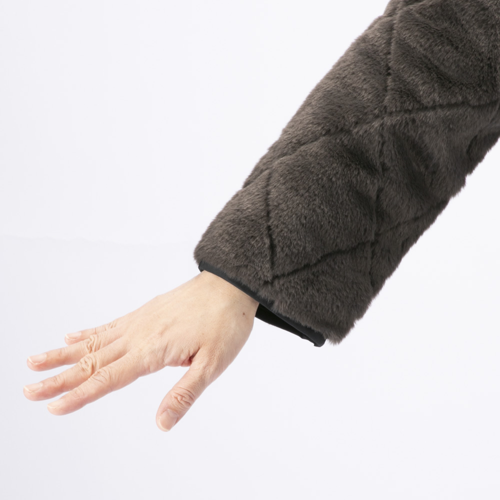 ノアジェ NOA-GE レディースアウター リバーシブル フェイクファー×キルティング ブルゾン 121-5607-2457/77【FITHOUSE ONLINE SHOP】