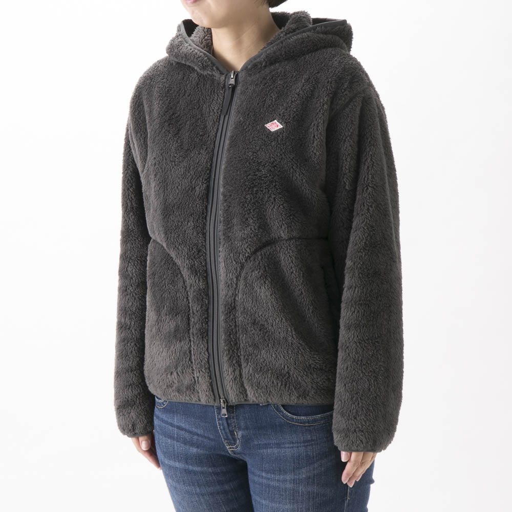 DANTON   HIGH PILE ZIP HOODED JACKET