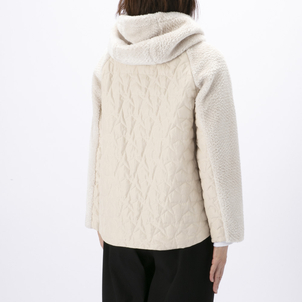 ノアジェ NOA-GE レディースアウター ボア×星柄切替キルトジャケット 121-5607-2441/02【FITHOUSE ONLINE SHOP】