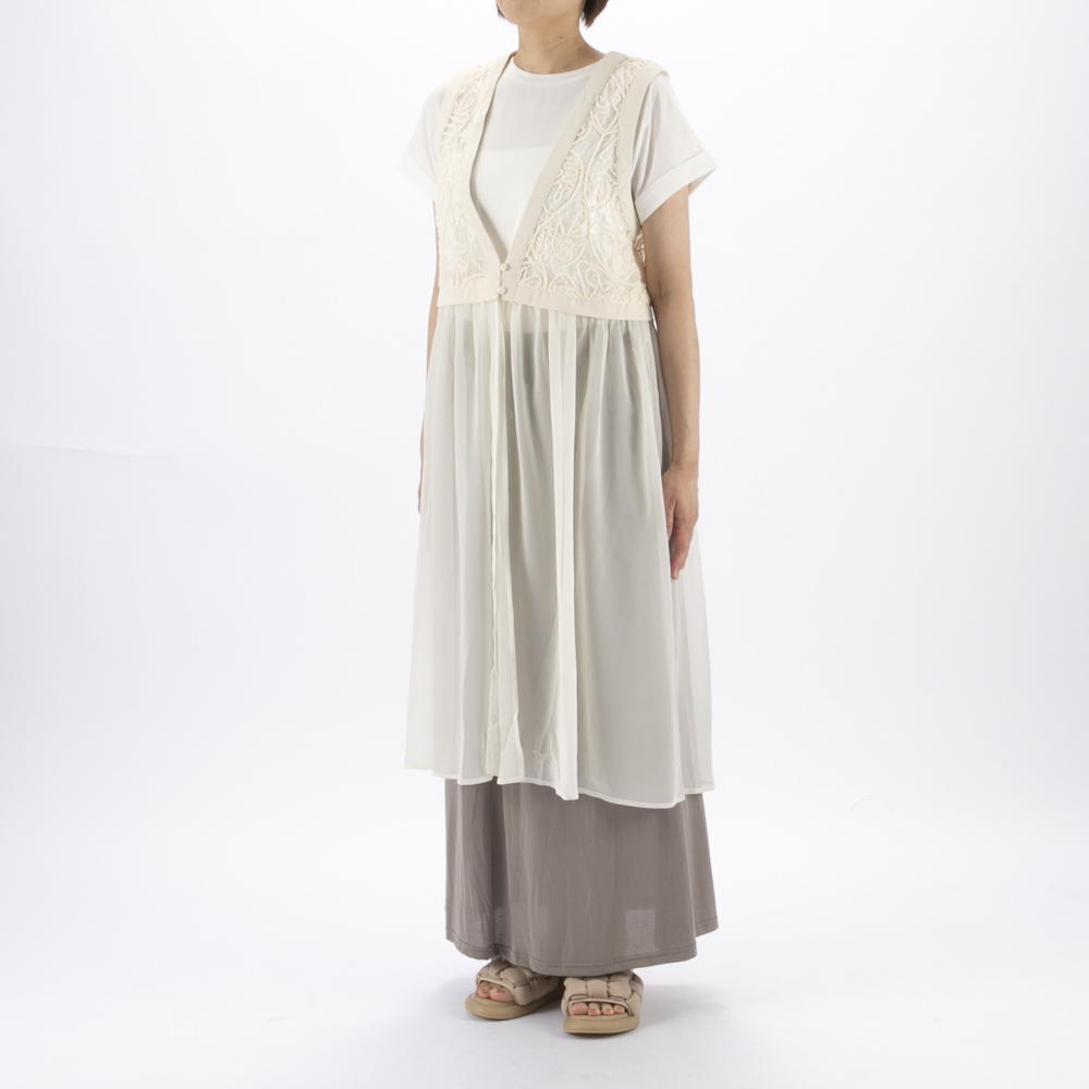 バントロア vingtrois レースドッキングジレ 293-33240【FITHOUSE ONLINE SHOP】