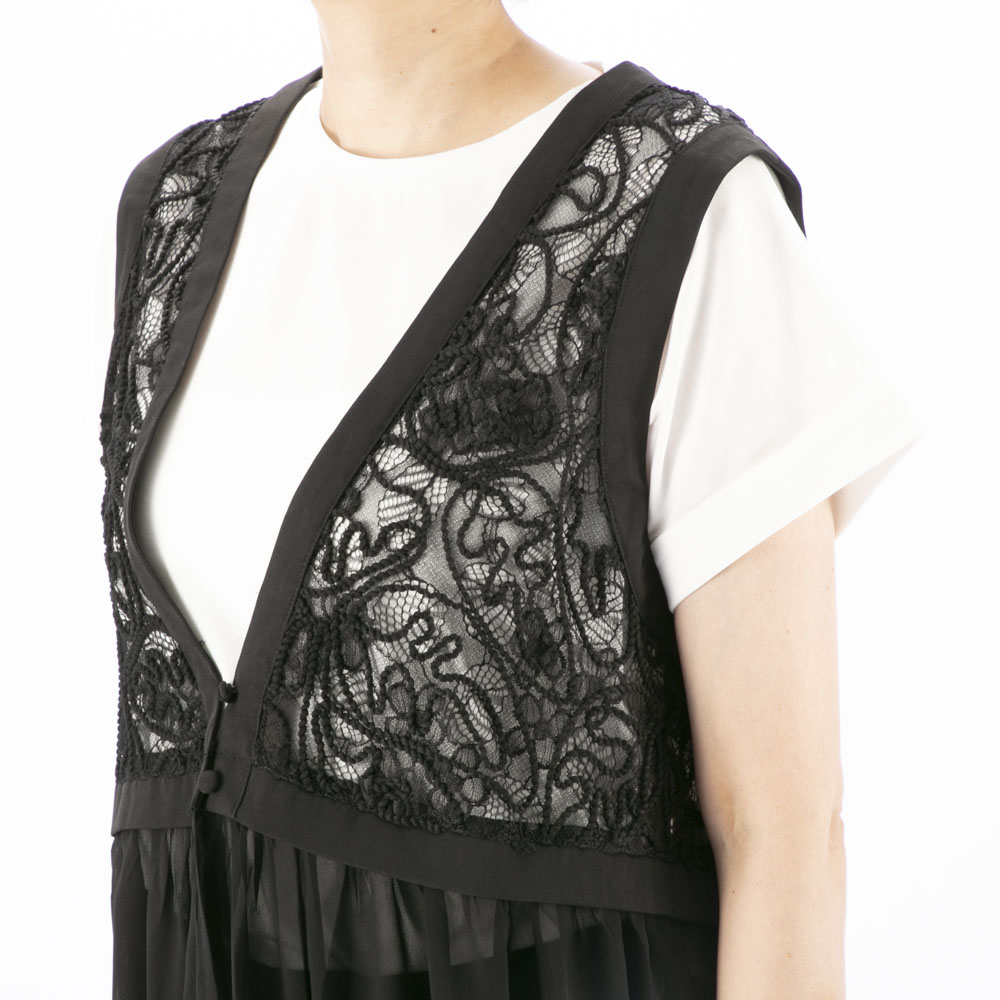 バントロア vingtrois レースドッキングジレ 293-33240【FITHOUSE ONLINE SHOP】