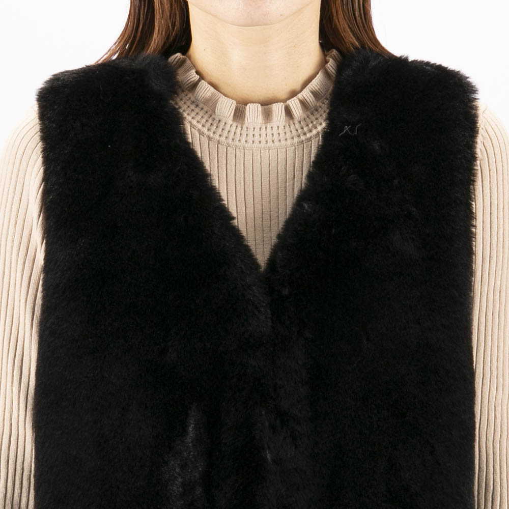 ノアジェ NOA-GE レディーストップス ウールライクフェルト×エコファーベスト 121-4616-3762【FITHOUSE ONLINE SHOP】