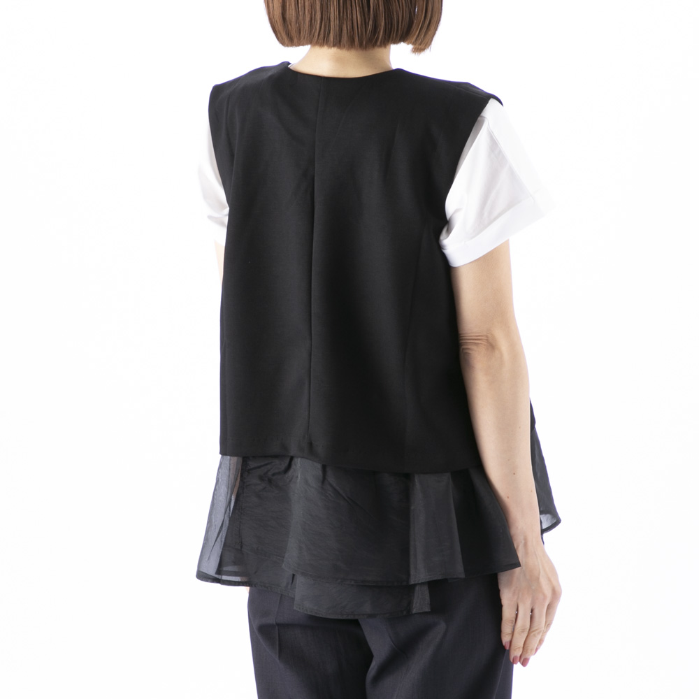 バントロア vingtrois レディーストップス シアーレイヤードベストプルオーバー 922-23100【FITHOUSE ONLINE SHOP】