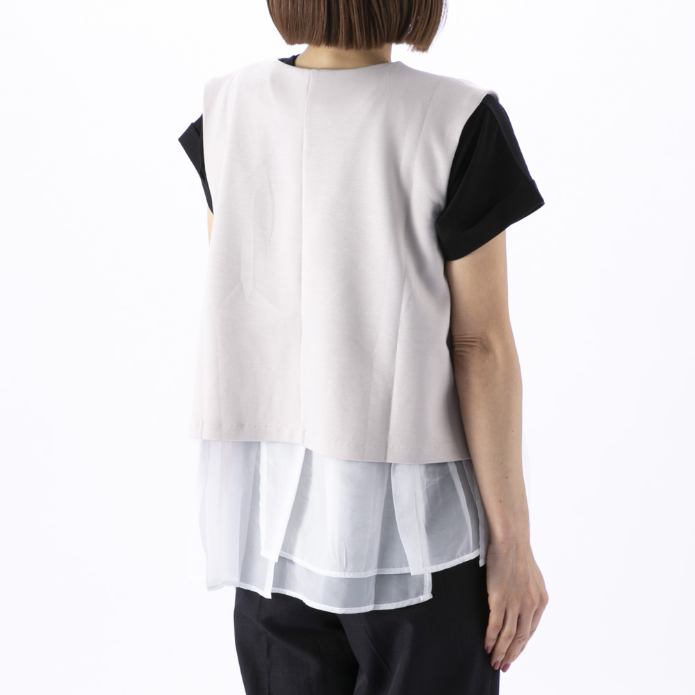 バントロア vingtrois レディーストップス シアーレイヤードベストプルオーバー 922-23100【FITHOUSE ONLINE SHOP】