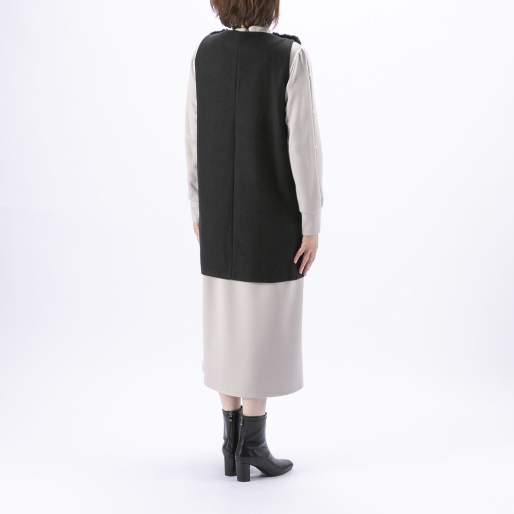 ノアジェ NOA-GE レディーストップス ウールライクフェルト×エコファーベスト 121-5616-3892/79【FITHOUSE ONLINE SHOP】