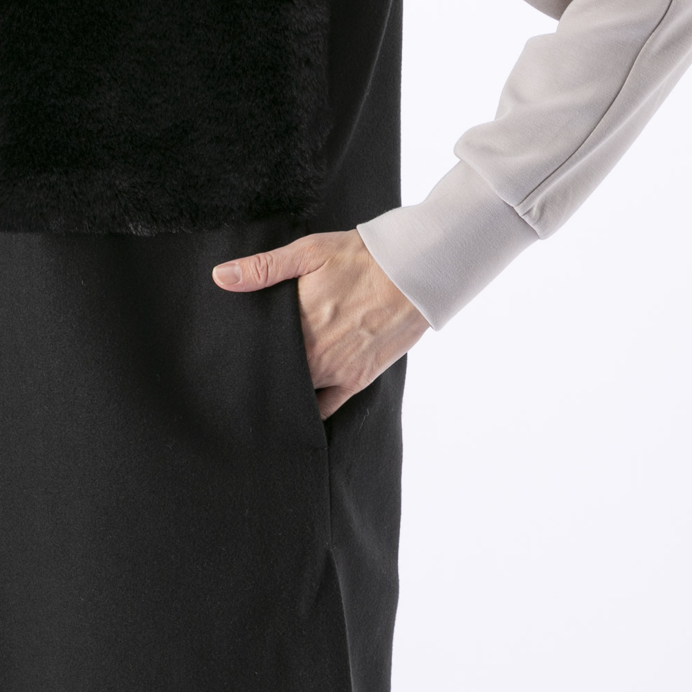 ノアジェ NOA-GE レディーストップス ウールライクフェルト×エコファーベスト 121-5616-3892/79【FITHOUSE ONLINE SHOP】
