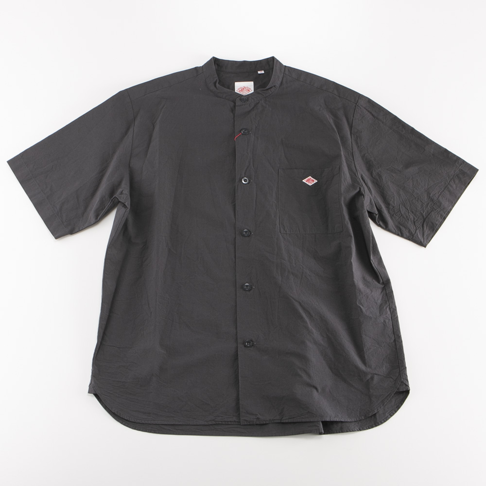ダントン DANTON メンズトップス COTTON LINEN BAND COLLAR SHIRT S/S 