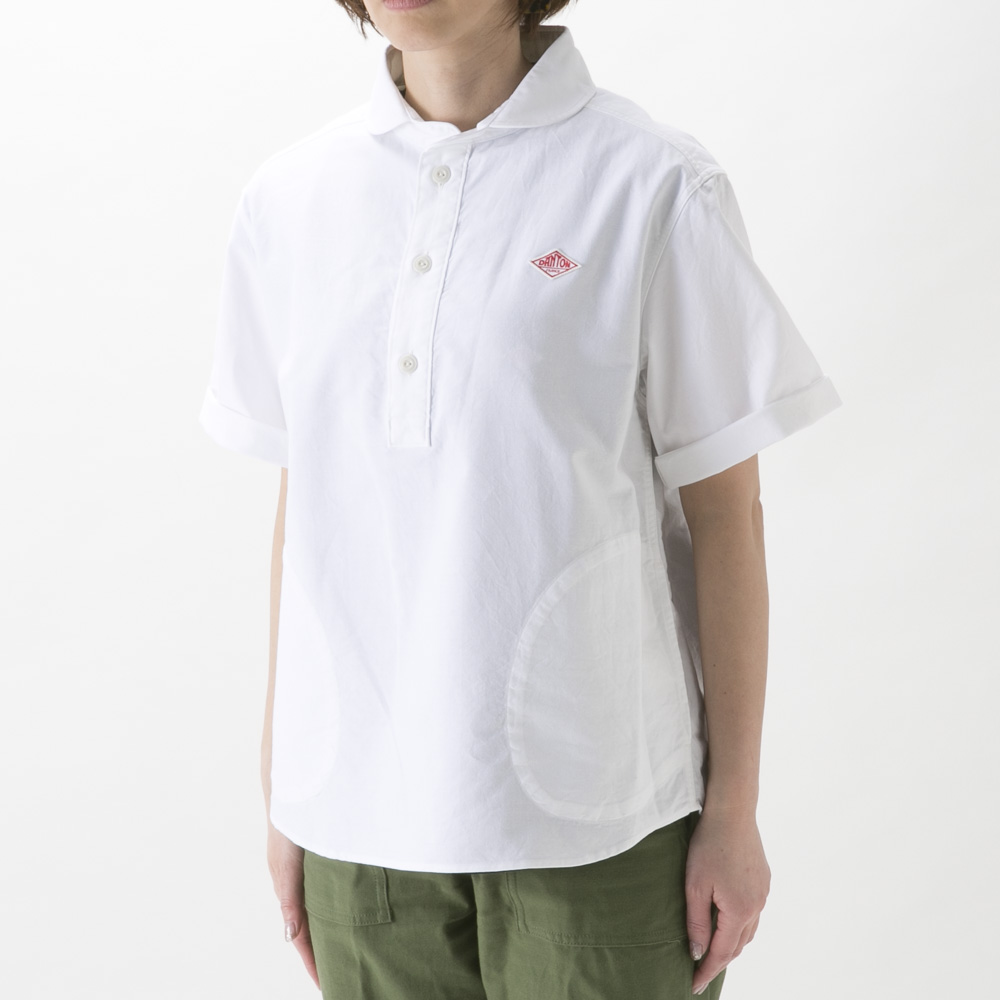 ダントン DANTON レディーストップス OXFORD半袖シャツ JD-3565YOX-WHT【FITHOUSE ONLINE SHOP】