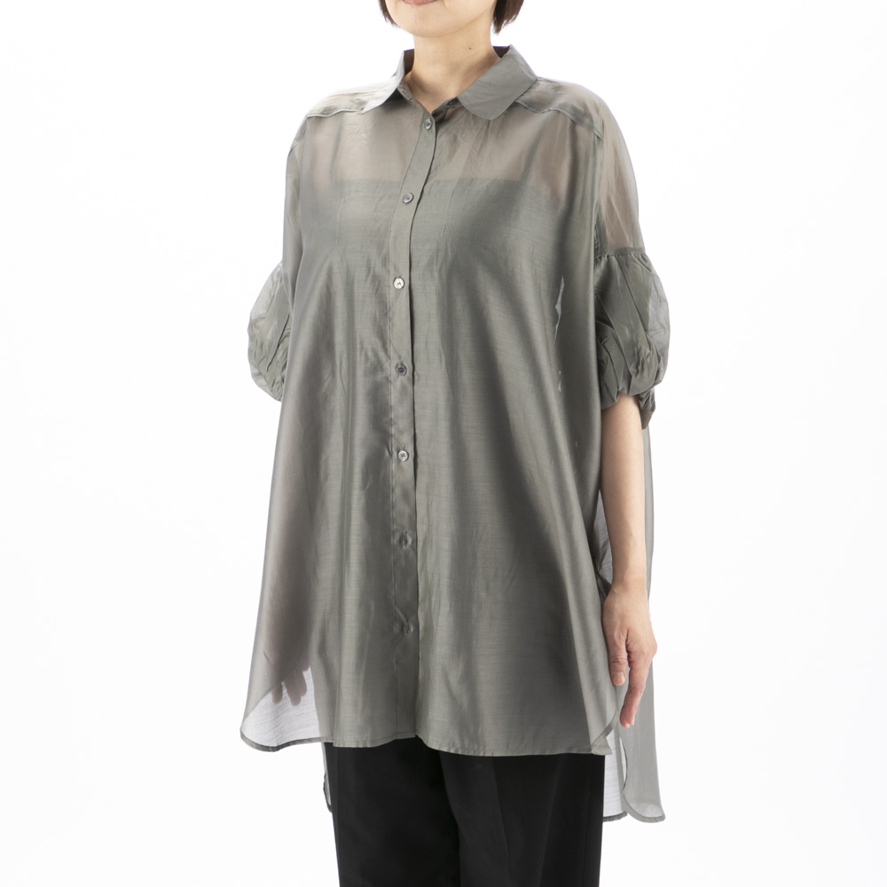 バントロア vingtrois レディーストップス バルーンスリーブオーバーシャツ 293-33137【FITHOUSE ONLINE SHOP】