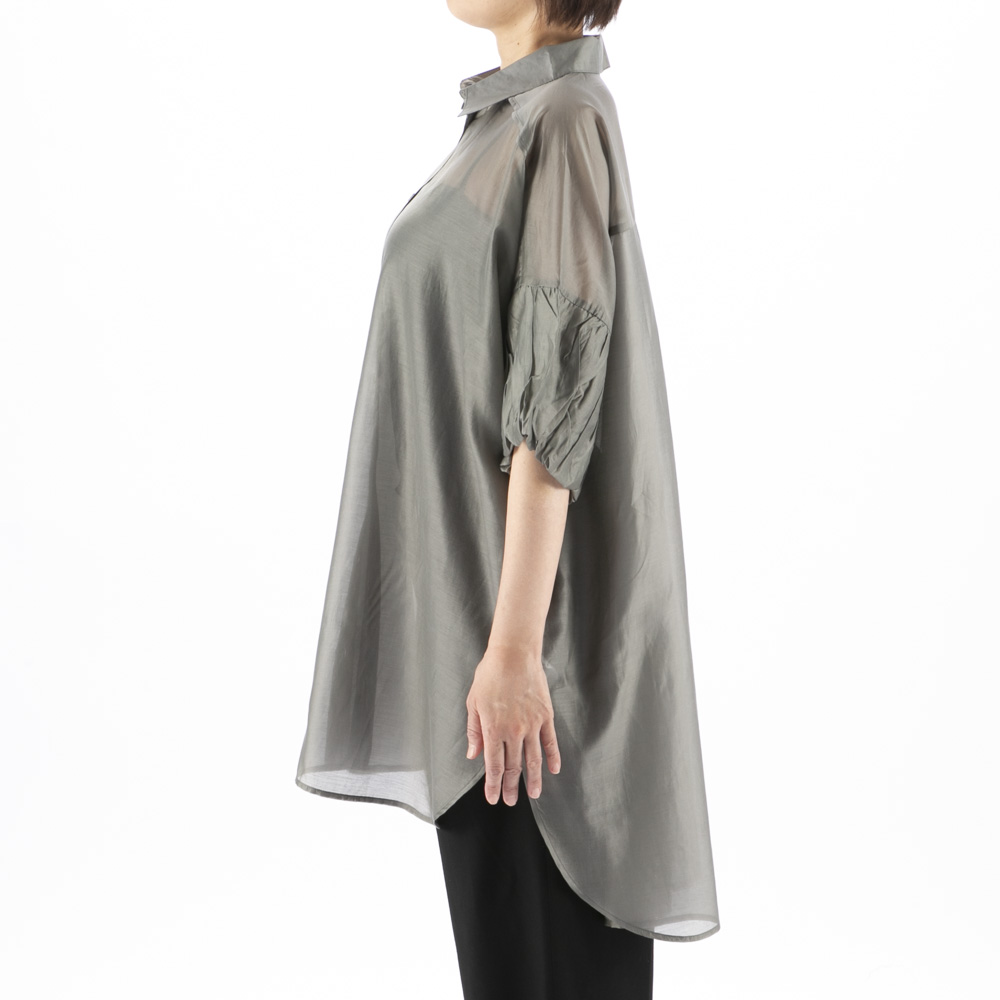 バントロア vingtrois レディーストップス バルーンスリーブオーバーシャツ 293-33137【FITHOUSE ONLINE SHOP】