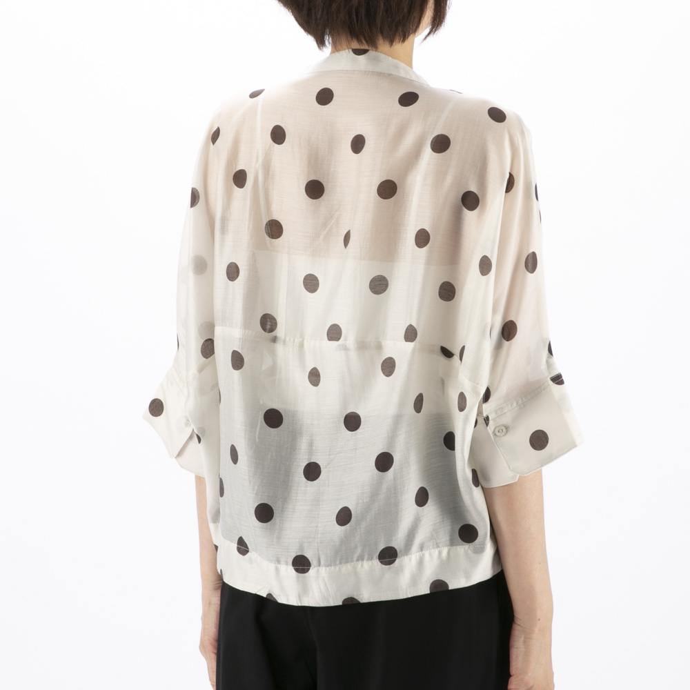 ノアジェ NOA-GE レディーストップス シアー 水玉プリント ブラウス 121-5399-0394/02【FITHOUSE ONLINE SHOP】