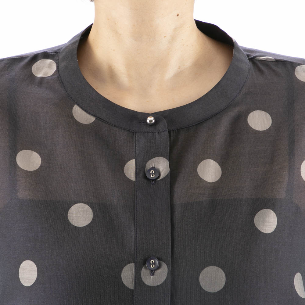 ノアジェ NOA-GE レディーストップス シアー 水玉プリント ブラウス 121-5399-0394/58【FITHOUSE ONLINE SHOP】