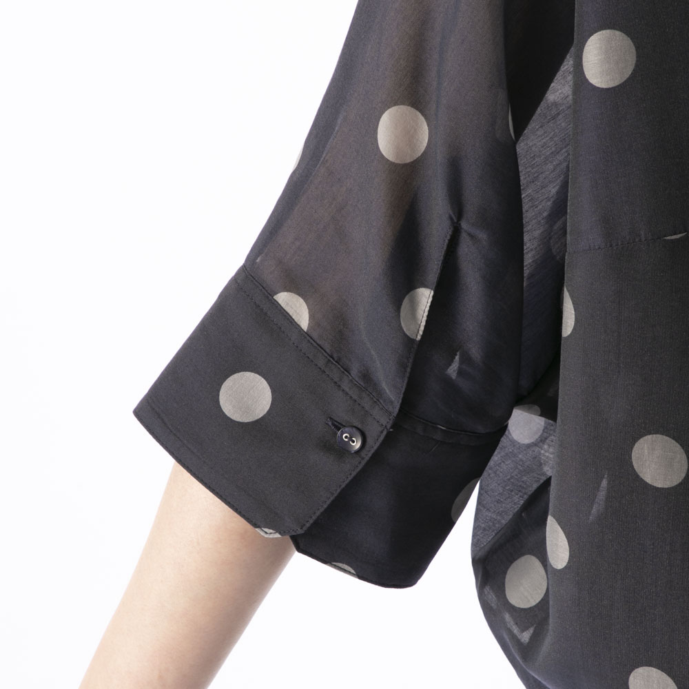 ノアジェ NOA-GE レディーストップス シアー 水玉プリント ブラウス 121-5399-0394/58【FITHOUSE ONLINE SHOP】
