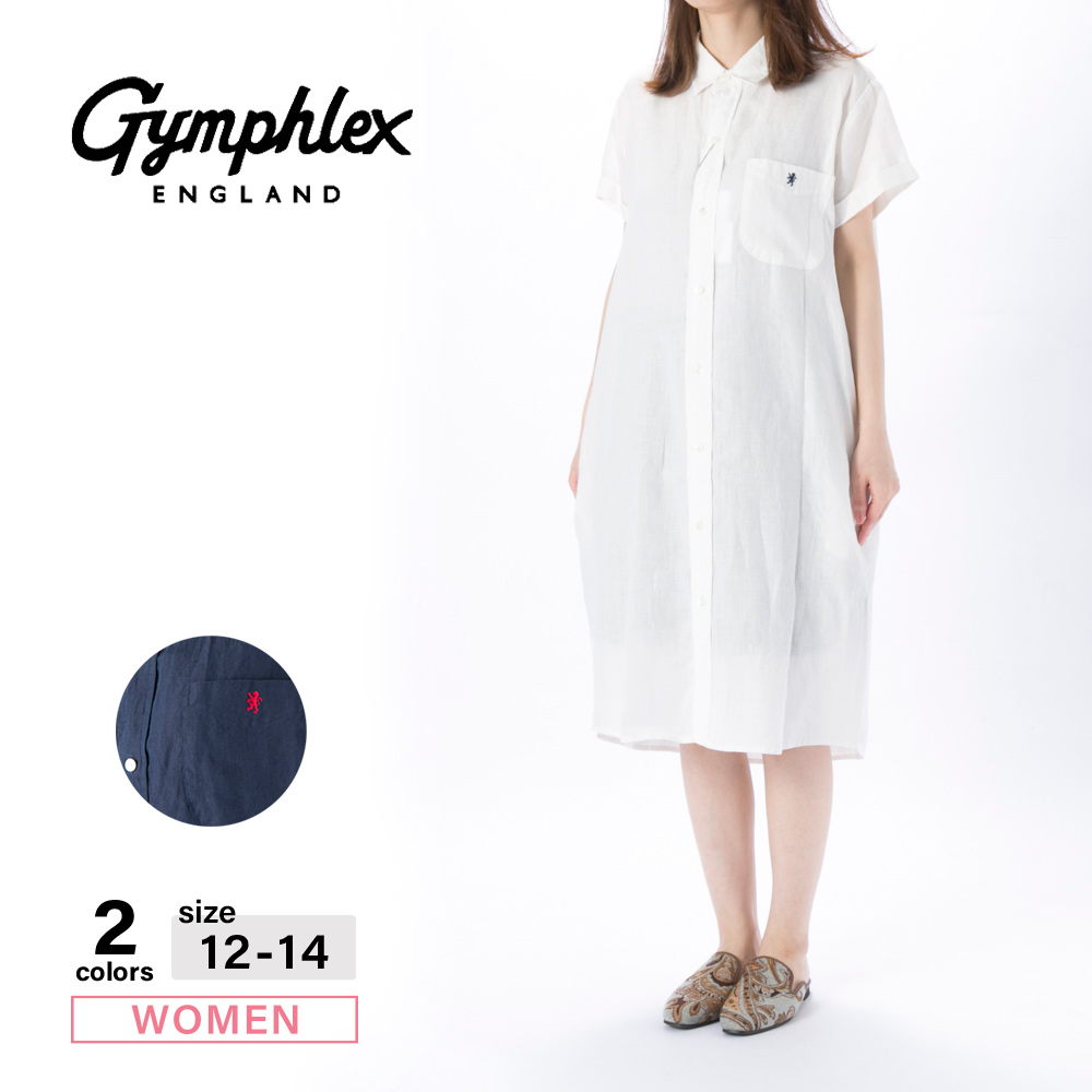 ジムフレックス Gymphlex シャツワンピース レギュラーカラー シャツドレス #J-1098 SLS【FITHOUSE ONLINE SHOP】