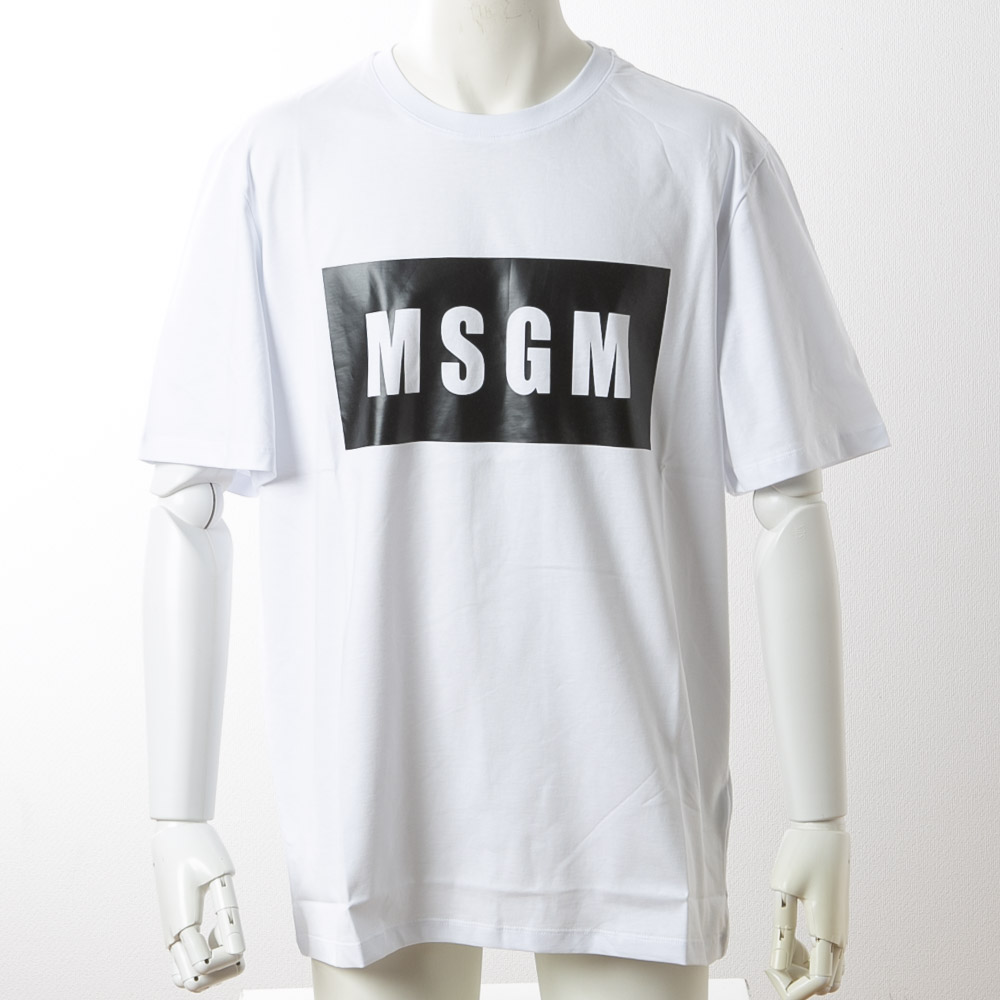 エムエスジーエム MSGM メンズトップス ロゴプリント クルーネック 