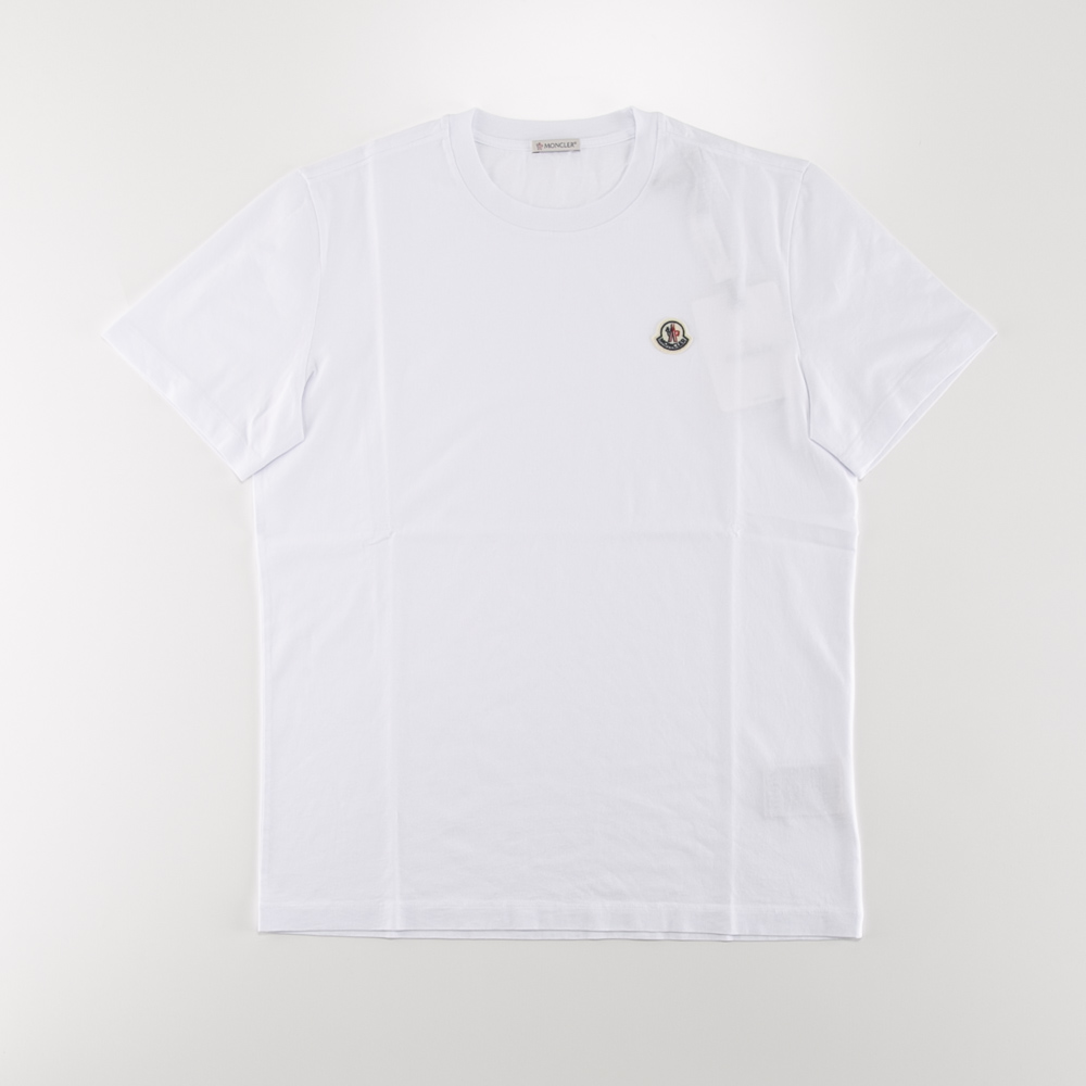 モンクレール MONCLER メンズトップス フェルトロゴパッチ 3P 丸首 Tシャツ (WHT GY BLK) 8C000.25.829H8【FITHOUSE ONLINE SHOP】