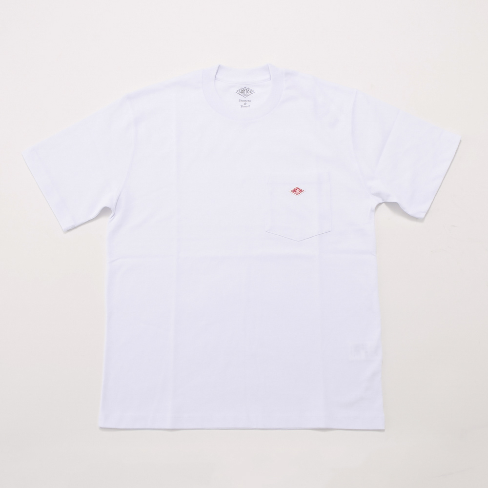 DANTON ダントン クルーネック 胸ポケットTシャツ JD-9041/ホワイト【FITHOUSE ONLINE SHOP】
