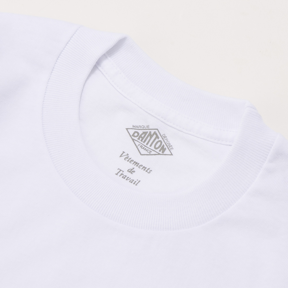 DANTON ダントン クルーネック 胸ポケットTシャツ JD-9041/ホワイト【FITHOUSE ONLINE SHOP】