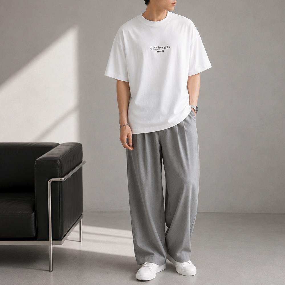 カルバンクラインジーンズ Calvin Klein Jeans メンズ Tシャツ ロゴグラフィック入りリラックスTシャツ LV04RC851GYAA【FITHOUSE ONLINE SHOP】