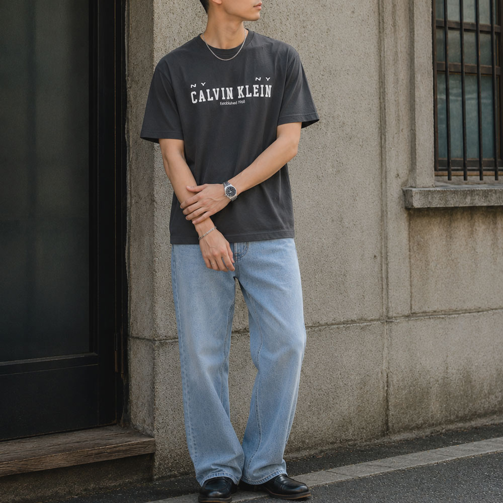 カルバンクラインジーンズ Calvin Klein Jeans メンズ Tシャツ SS 30s Whsl Calvin C Pirate クルーネック ロゴプリント LV14RE817G8MN【FITHOUSE ONLINE SHOP】