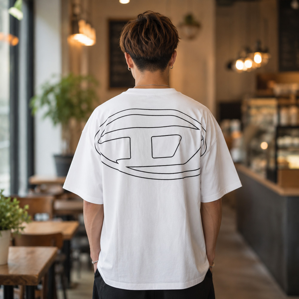 ディーゼル DIESEL メンズトップス T-BOGGY-MEGOVAL-D バックプリント A113020HGAM【FITHOUSE ONLINE SHOP】