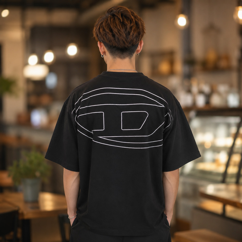 ディーゼル DIESEL メンズトップス T-BOGGY-MEGOVAL-D バックプリント A113020HGAM【FITHOUSE ONLINE SHOP】