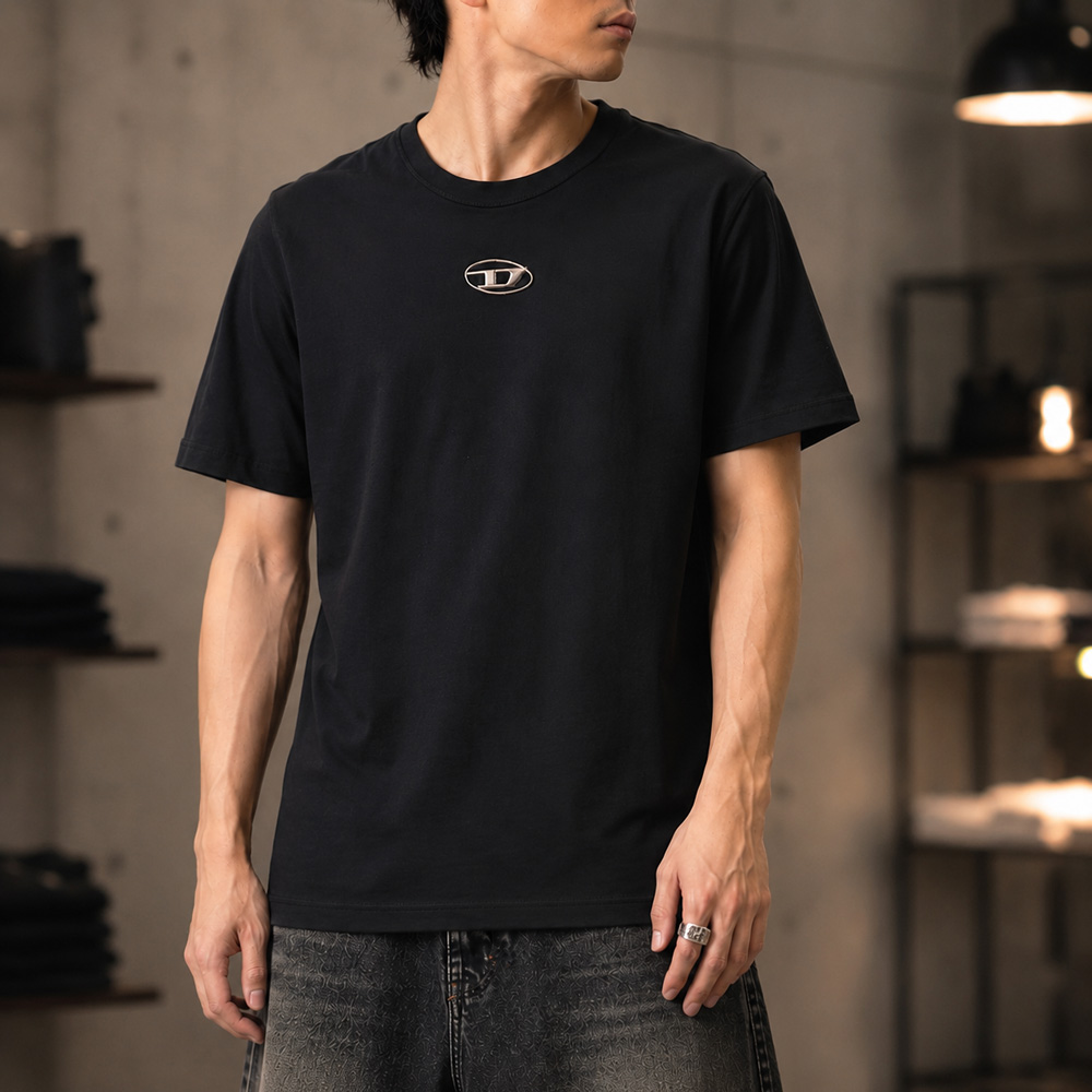 ディーゼル DIESEL メンズトップス T-shirt with metallic Oval D A178800CLBR【FITHOUSE ONLINE SHOP】