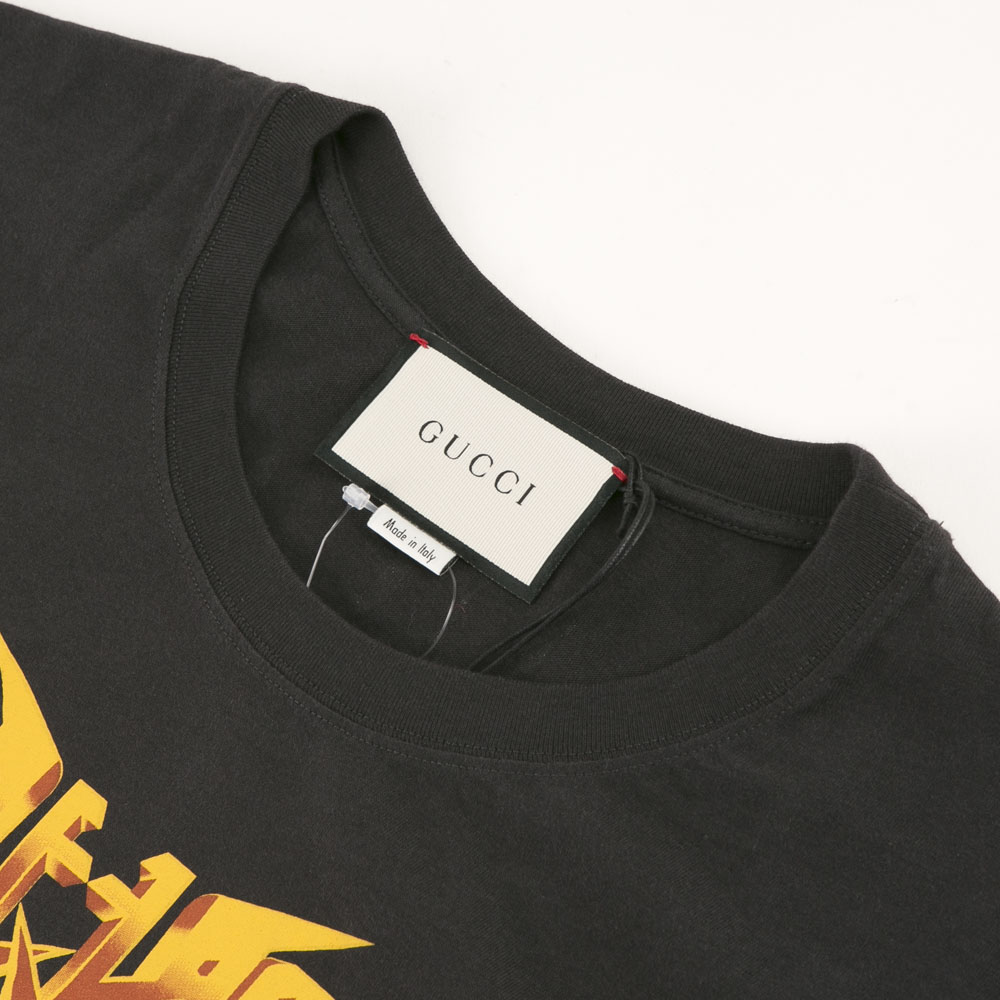 グッチ GUCCI アパレルトップス Ｍメタル文字オーバーサイズＴシャツ 493117 XJAKE 1142 ブラック【FITHOUSE ONLINE SHOP】