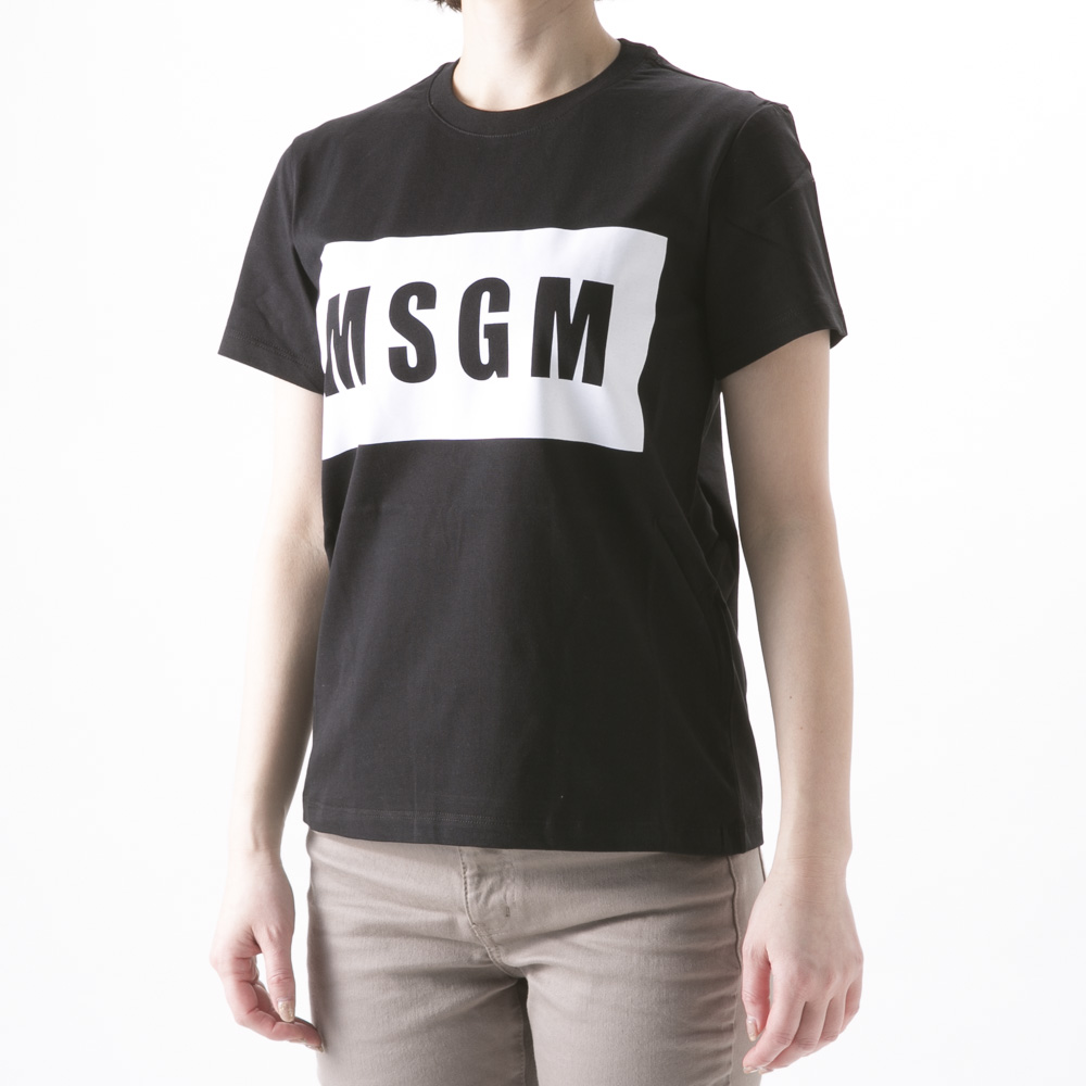 エムエスジーエム MSGM レディーストップス ボックスロゴTシャツ MDM95 