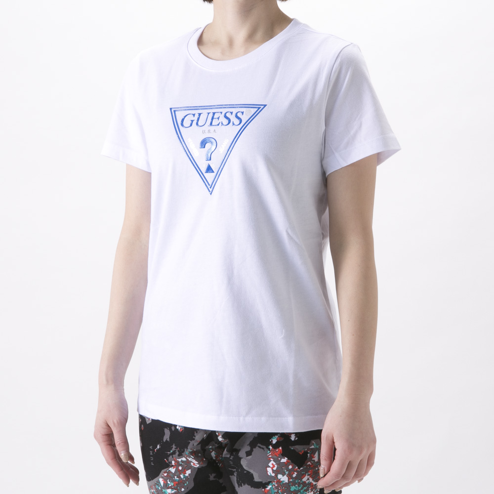 ゲス GUESS レディーストップス GUE･21SＭトライアングルロゴTシャツ YL2K8406K【FITHOUSE ONLINE SHOP】