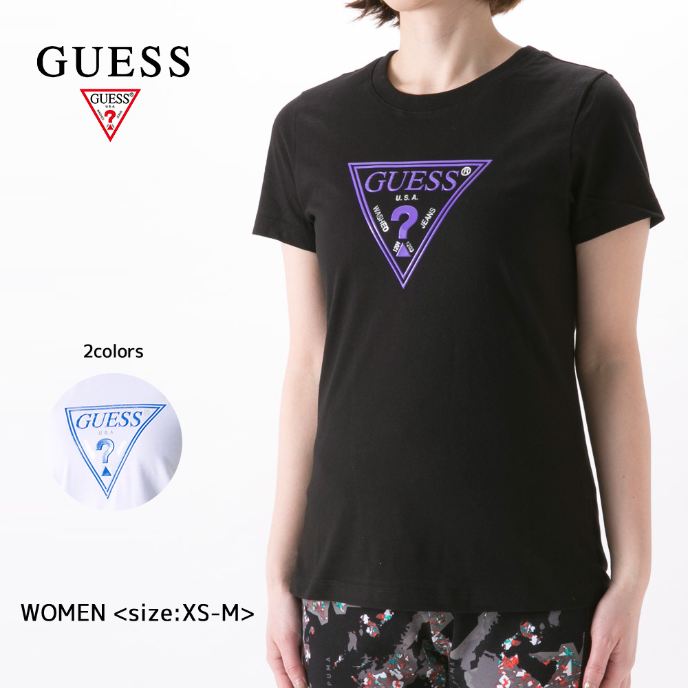 ゲス GUESS レディーストップス GUE･21SＭトライアングルロゴTシャツ YL2K8406K【FITHOUSE ONLINE SHOP】