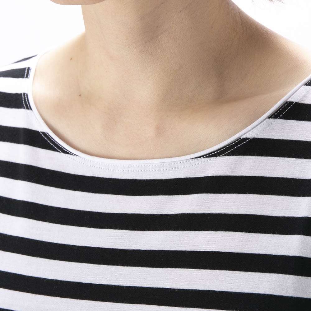 アニエスベー agnes b. レディーストップス White and black Australie striped t-shirt E057JA93【FITHOUSE ONLINE SHOP】