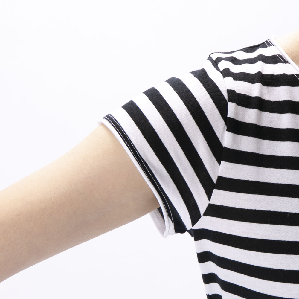 アニエスベー agnes b. レディーストップス White and black Australie striped t-shirt E057JA93【FITHOUSE ONLINE SHOP】