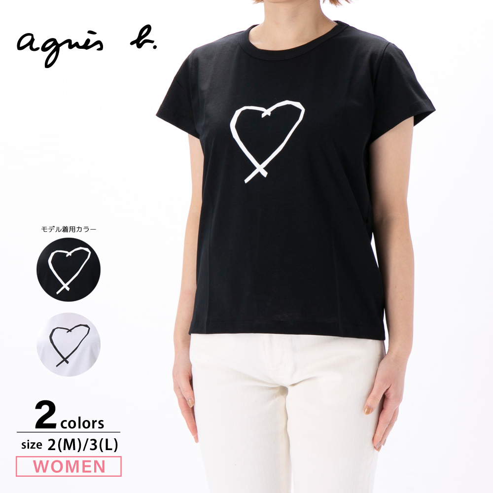 アニエスベー agnes b. レディーストップス Short sleeves Brando "Sarajevo's heart" t-shirt 2653SAE0【FITHOUSE ONLINE SHOP】