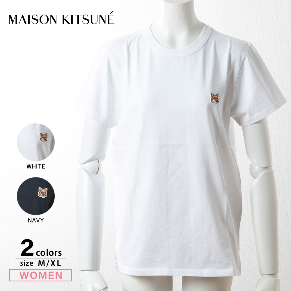 メゾンキツネ Maison Kitsune レディーストップス フォックスヘッドパッチ クラッシックTシャツ AW00103KJ0005【FITHOUSE ONLINE SHOP】