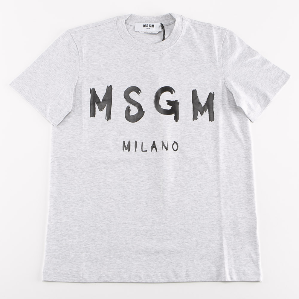 MSGM ロゴ コットンクルーネックTシャツ