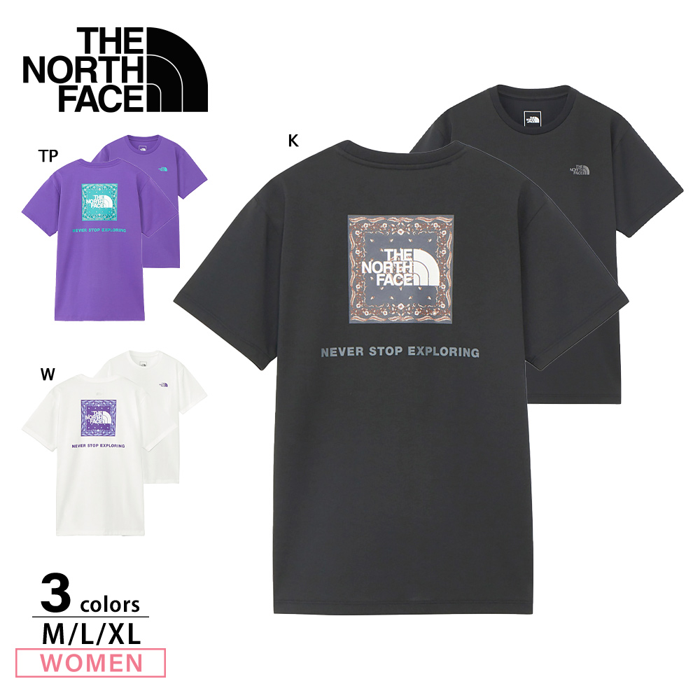 ザ ノースフェイス THE NORTH FACE レディーストップス S/S Bandana Squqre Logo Tee NTW32446【FITHOUSE ONLINE SHOP】