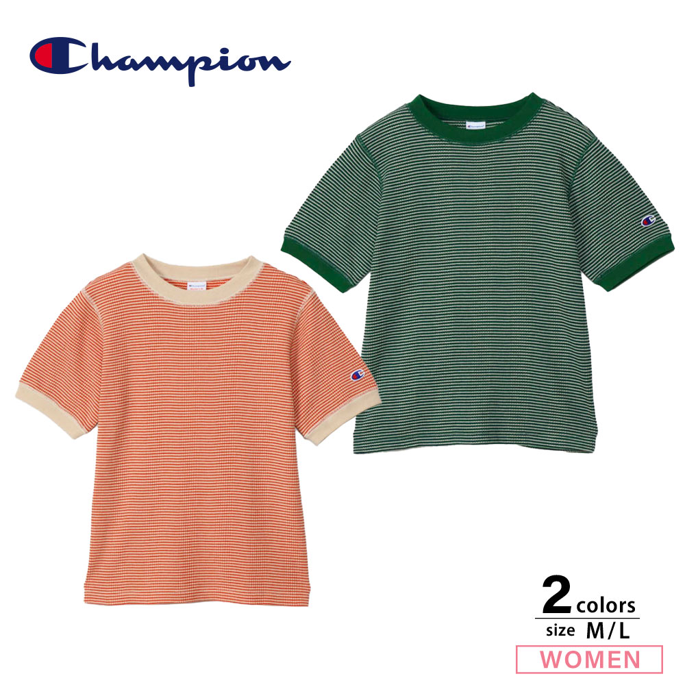 チャンピオン champion レディーストップス BORDER SHORT SLEEVE T-SHIRT CW-Z322【FITHOUSE ONLINE SHOP】