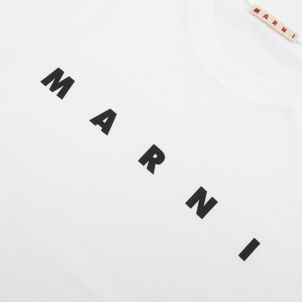 マルニ MARNI マルニキッズ レディーストップス  胸ロゴプリントT クルーネックT MT290F M01601 0M100【FITHOUSE ONLINE SHOP】