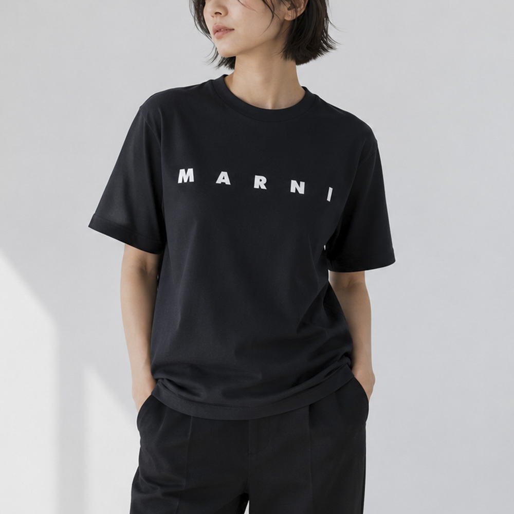 マルニ MARNI マルニキッズ レディーストップス  胸ロゴプリントT クルーネックT MT290F M01601 0M900【FITHOUSE ONLINE SHOP】
