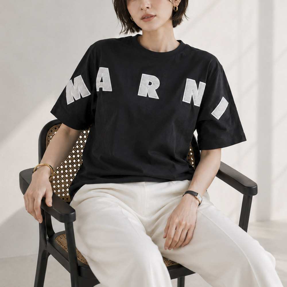 マルニ MARNI マルニキッズ レディーストップス  ビッグロゴプリントT MT303F M01733 0M90E【FITHOUSE ONLINE SHOP】