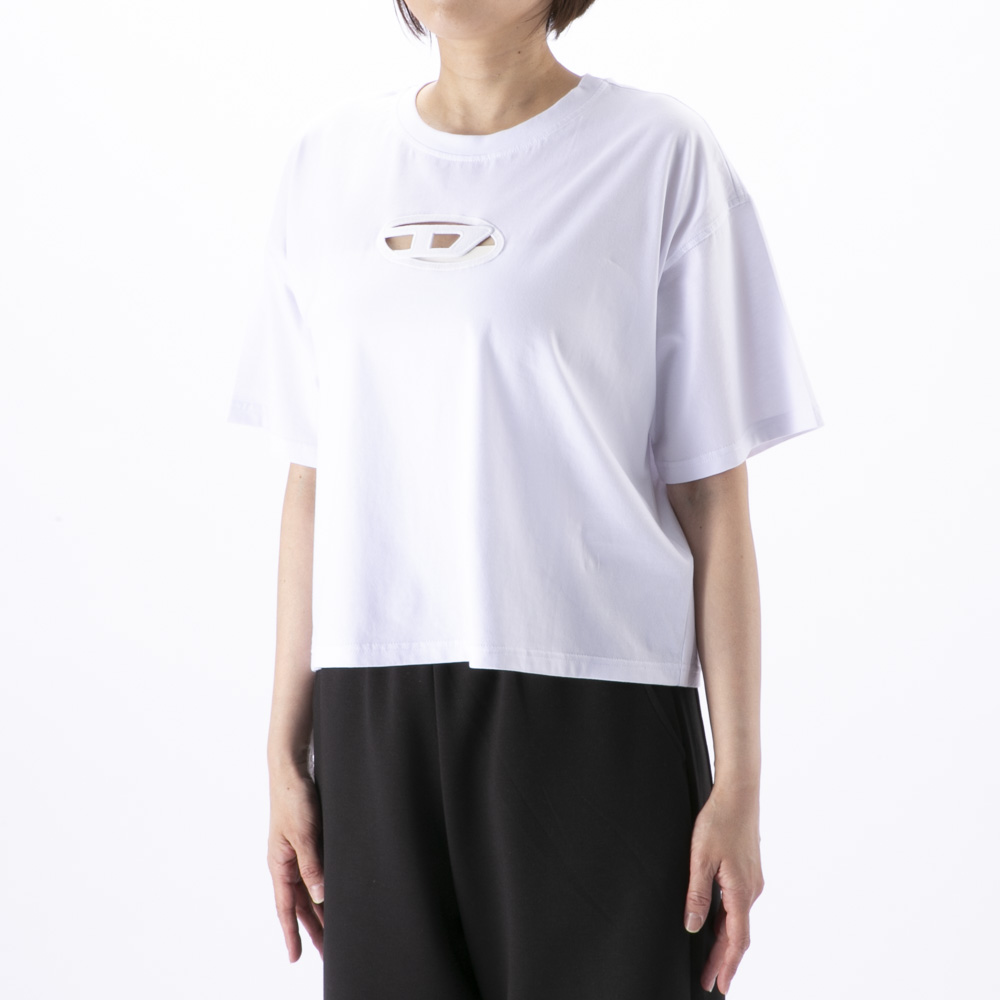 ディーゼル DIESEL レディーストップス オーバルDロゴ クルーネック Tシャツ A150960NIAX100【FITHOUSE ONLINE SHOP】